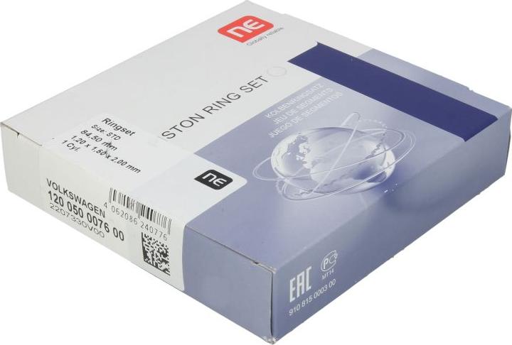 NE 120 050 0076 00 - Комплект поршневих кілець autocars.com.ua
