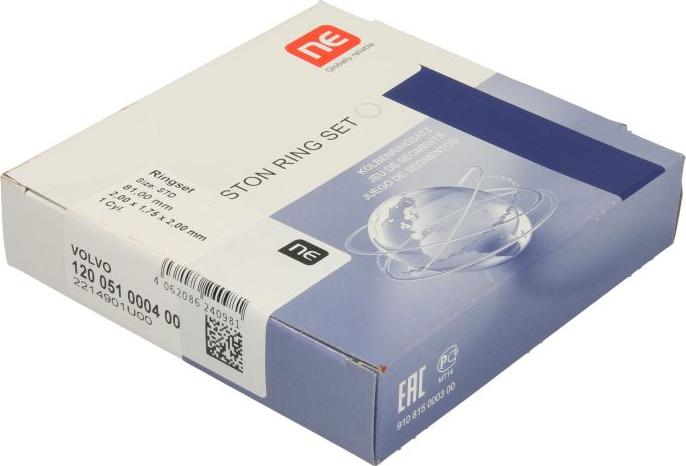 NE 120051000400 - Комплект поршневих кілець autocars.com.ua