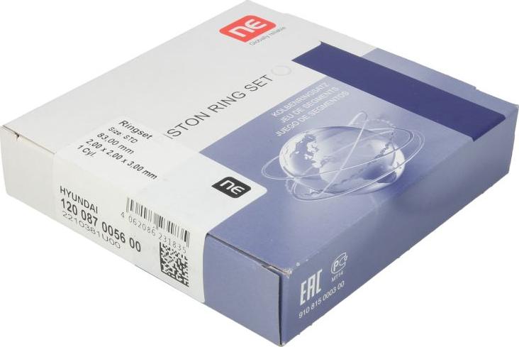 NE 120087005600 - Комплект поршневих кілець autocars.com.ua