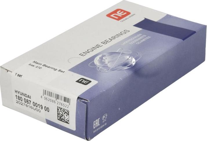 NE 180087001900 - Комплект підшипників колінчастого вала autocars.com.ua