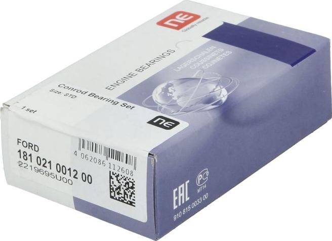 NE 181021001200 - Комплект шатунних вкладишів autocars.com.ua