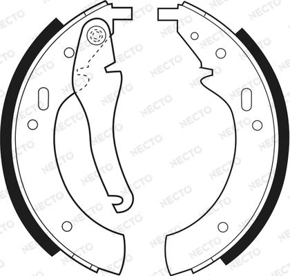 Necto N1163 - Комплект тормозных колодок, барабанные autodnr.net