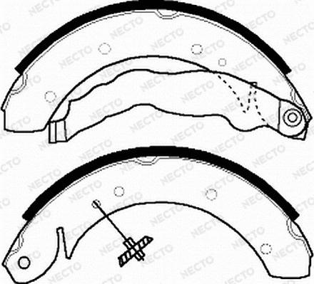 Necto N1505 - Комплект тормозных колодок, барабанные autodnr.net