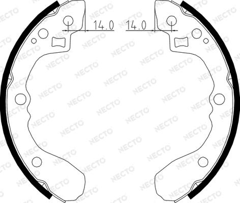 Necto N1682 - Комплект тормозных колодок, барабанные autodnr.net