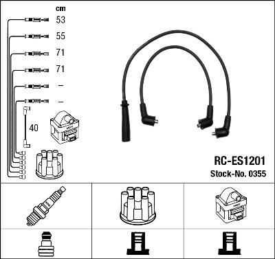 NGK 0355 - Комплект проводов зажигания avtokuzovplus.com.ua