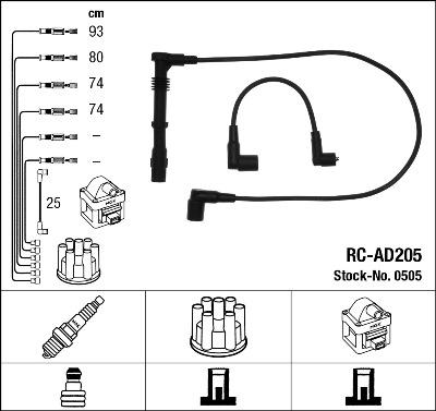 NGK 0505 - Комплект проводів запалювання autocars.com.ua