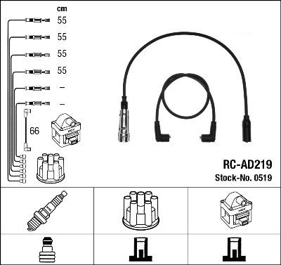 NGK 0519 - Комплект проводов зажигания autodnr.net