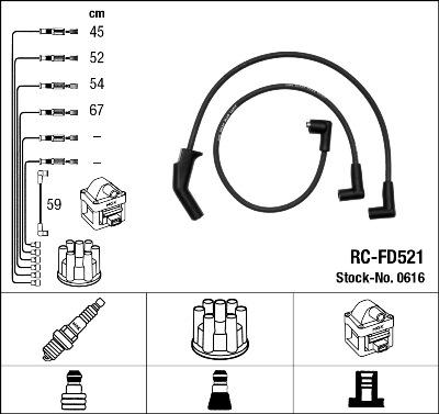 NGK 0616 - Комплект проводов зажигания autodnr.net