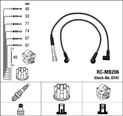 NGK 0741 - Комплект проводів запалювання autocars.com.ua