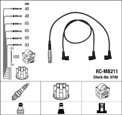 NGK 0746 - Комплект в-в проводов RC-MB211 autodnr.net