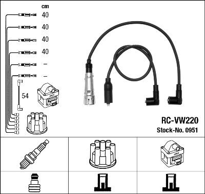 NGK 0951 - Комплект проводов зажигания autodnr.net