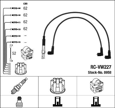 NGK 0958 - Комплект проводов зажигания autodnr.net