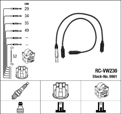 NGK 0961 - Комплект проводов зажигания autodnr.net