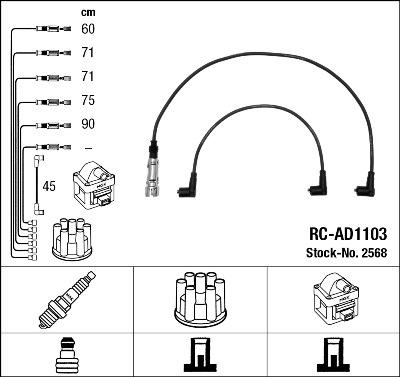 NGK 2568 - Комплект проводов зажигания avtokuzovplus.com.ua