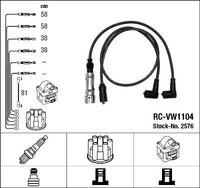 NGK 2576 - Комплект проводов зажигания avtokuzovplus.com.ua