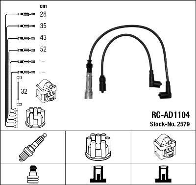 NGK 2579 - Комплект проводов зажигания avtokuzovplus.com.ua