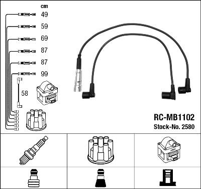 NGK 2580 - Комплект проводов зажигания autodnr.net