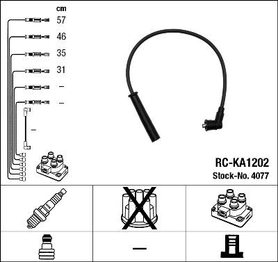 NGK 4077 - Комплект проводів запалювання autocars.com.ua