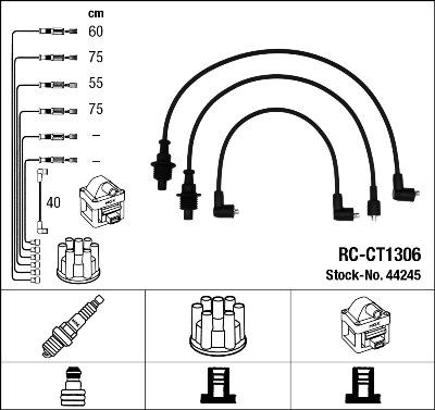 NGK 44245 - Комплект проводів запалювання autocars.com.ua