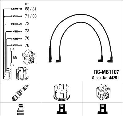 NGK 44251 - Комплект проводів запалювання autocars.com.ua