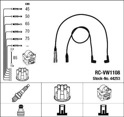 NGK 44253 - Комплект проводов зажигания avtokuzovplus.com.ua