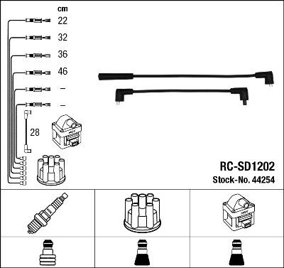 NGK 44254 - Комплект проводів запалювання autocars.com.ua