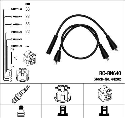 NGK 44282 - Комплект проводів запалювання autocars.com.ua