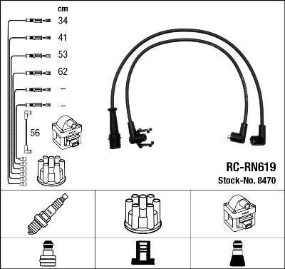 NGK 8470 - Комплект проводов зажигания avtokuzovplus.com.ua