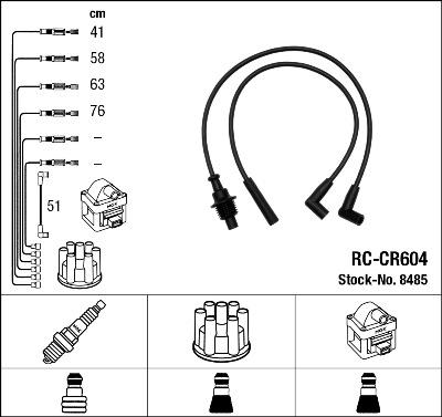 NGK 8485 - Комплект проводів запалювання autocars.com.ua