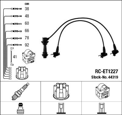 NGK 44319 - Комплект проводів запалювання autocars.com.ua