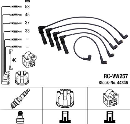 NGK 44345 - Комплект проводов зажигания avtokuzovplus.com.ua