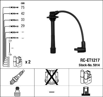 NGK 5914 - Комплект проводов зажигания avtokuzovplus.com.ua