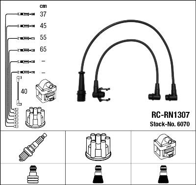 NGK 6070 - Комплект проводов зажигания avtokuzovplus.com.ua