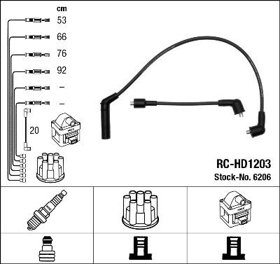 NGK 6206 - Комплект проводов зажигания autodnr.net