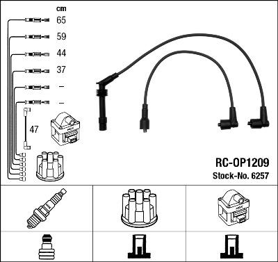 NGK 6257 - Комплект проводов зажигания avtokuzovplus.com.ua