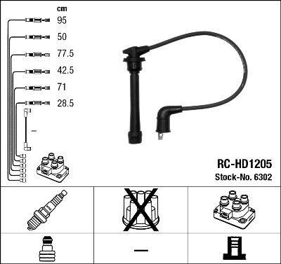 NGK 6302 - Комплект проводов зажигания avtokuzovplus.com.ua