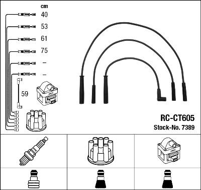 NGK 7389 - Комплект проводів запалювання autocars.com.ua