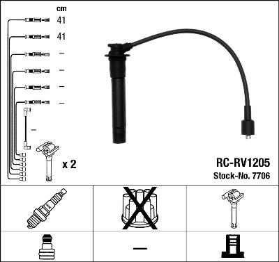 NGK 7706 - Комплект проводов зажигания autodnr.net