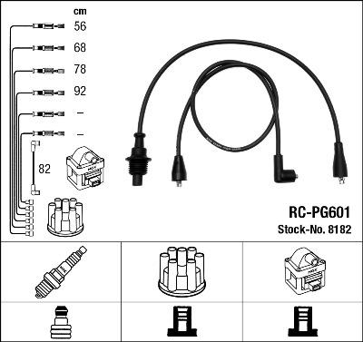 NGK 8182 - Комплект проводів запалювання autocars.com.ua