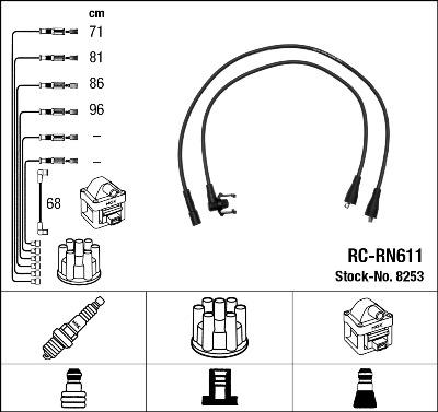 NGK 8253 - Комплект проводів запалювання autocars.com.ua