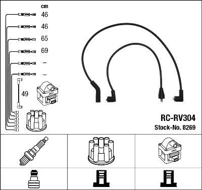 NGK 8269 - Комплект проводів запалювання autocars.com.ua