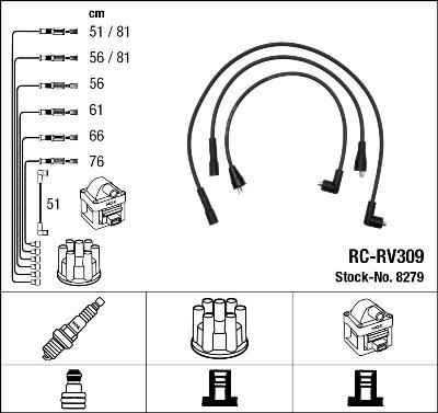 NGK 8279 - Комплект проводов зажигания autodnr.net