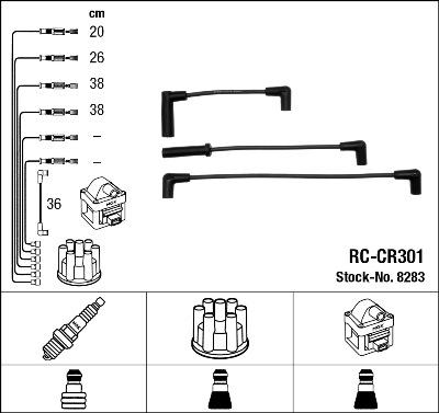 NGK 8283 - Комплект проводів запалювання autocars.com.ua