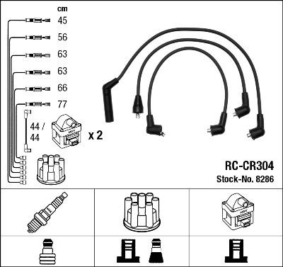 NGK 8286 - Комплект проводів запалювання autocars.com.ua