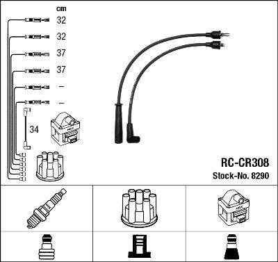 NGK 8290 - Комплект проводов зажигания autodnr.net