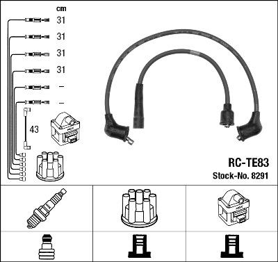 NGK 8291 - Комплект проводов зажигания avtokuzovplus.com.ua