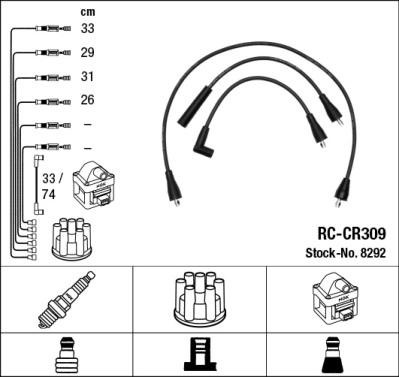 NGK 8292 - Комплект проводів запалювання autocars.com.ua