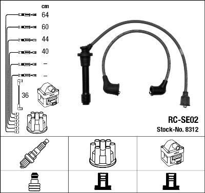 NGK 8312 - Комплект проводов зажигания avtokuzovplus.com.ua