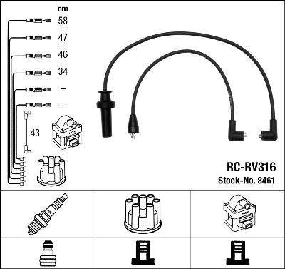 NGK 8461 - Комплект проводов зажигания avtokuzovplus.com.ua