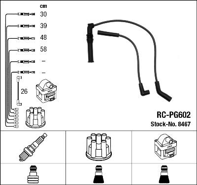 NGK 8467 - Комплект проводів запалювання autocars.com.ua